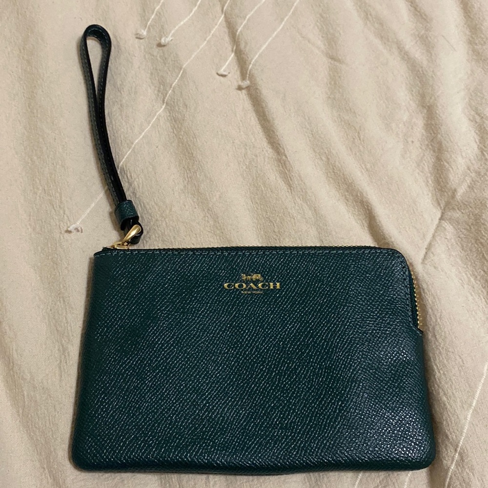 Green Coach Wristlet